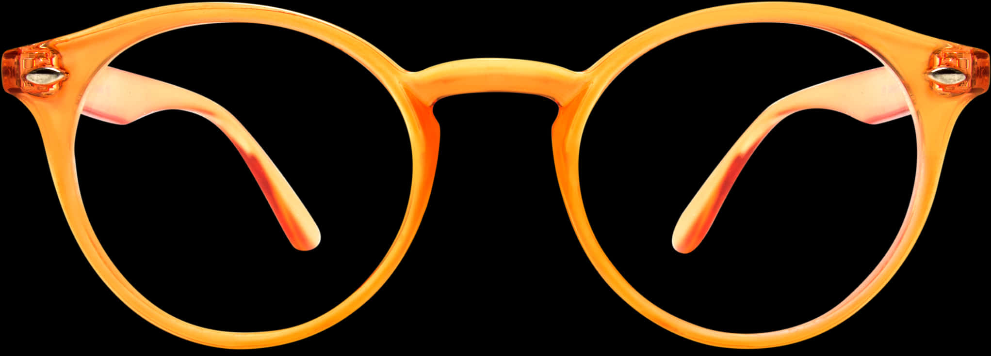 Orange Round Glasses Isolated PNG Image