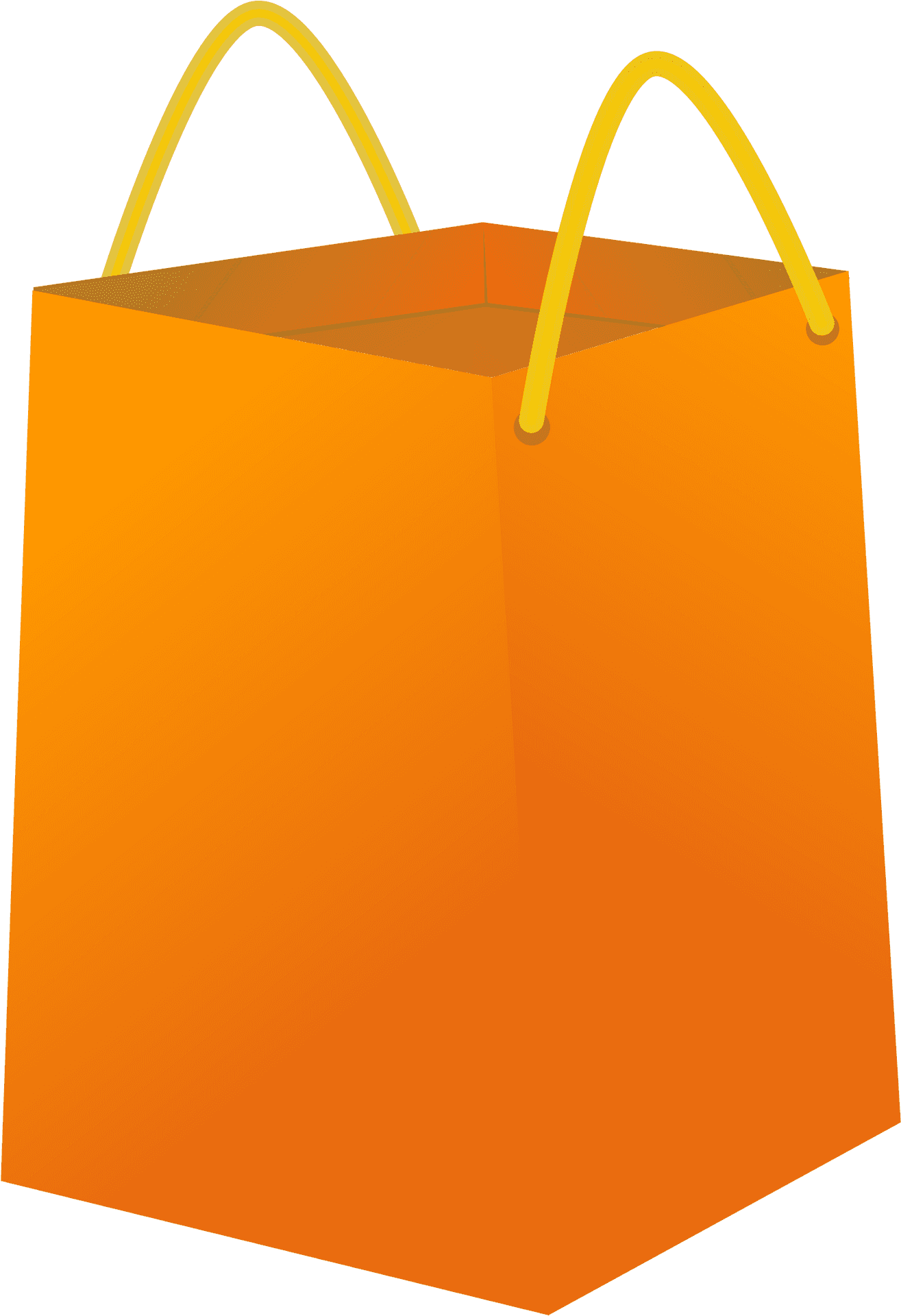 Orange Shopping Bag Graphic PNG Image