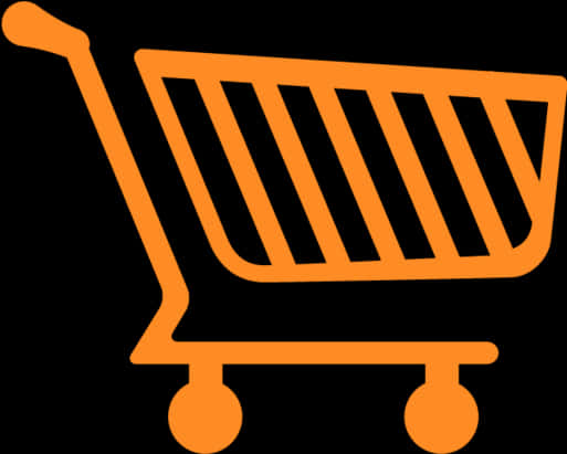 Orange Shopping Cart Icon PNG Image