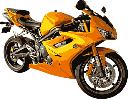 Orange Sport Motorbike Isolated PNG Image