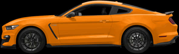 Orange Sports Car Side View PNG Image