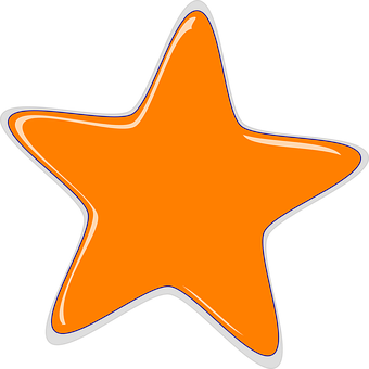 Orange Star Illustration PNG Image