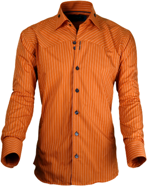 Orange Striped Dress Shirt PNG Image