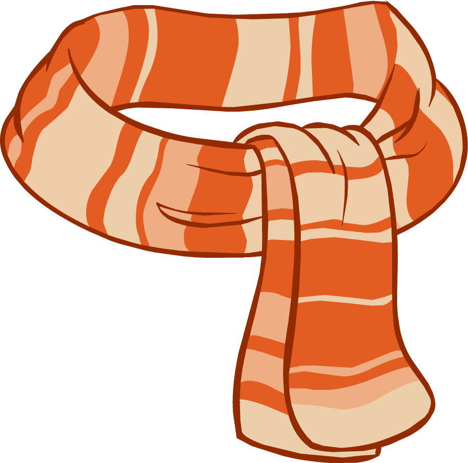 Orange Striped Scarf Illustration PNG Image