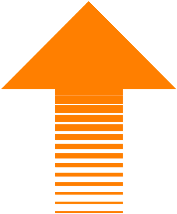 Orange Striped Up Arrow PNG Image