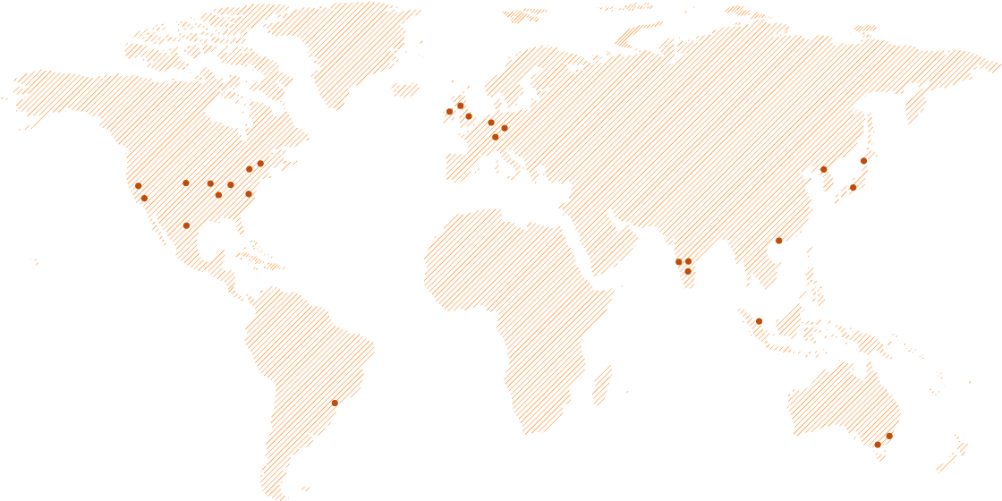 Orange Striped World Map PNG Image