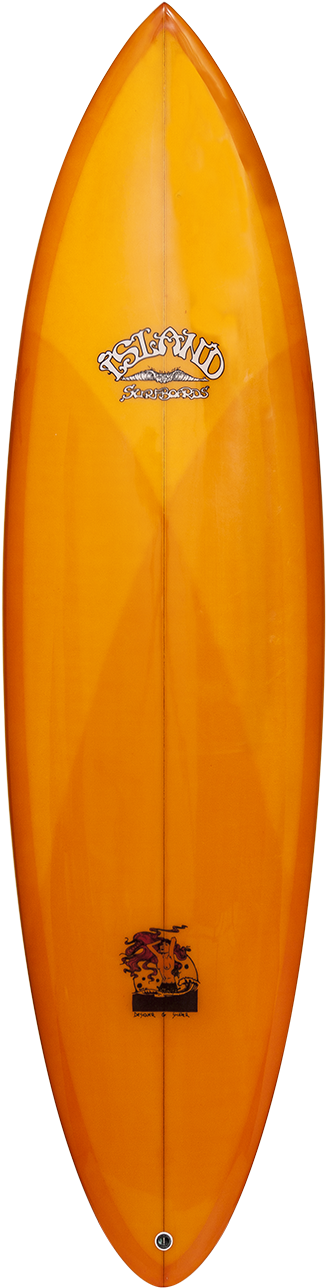 Orange Surfboard Standing Vertical PNG Image