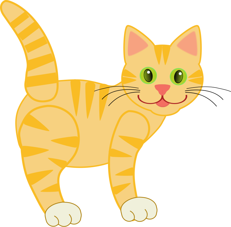 Orange Tabby Cartoon Cat PNG Image