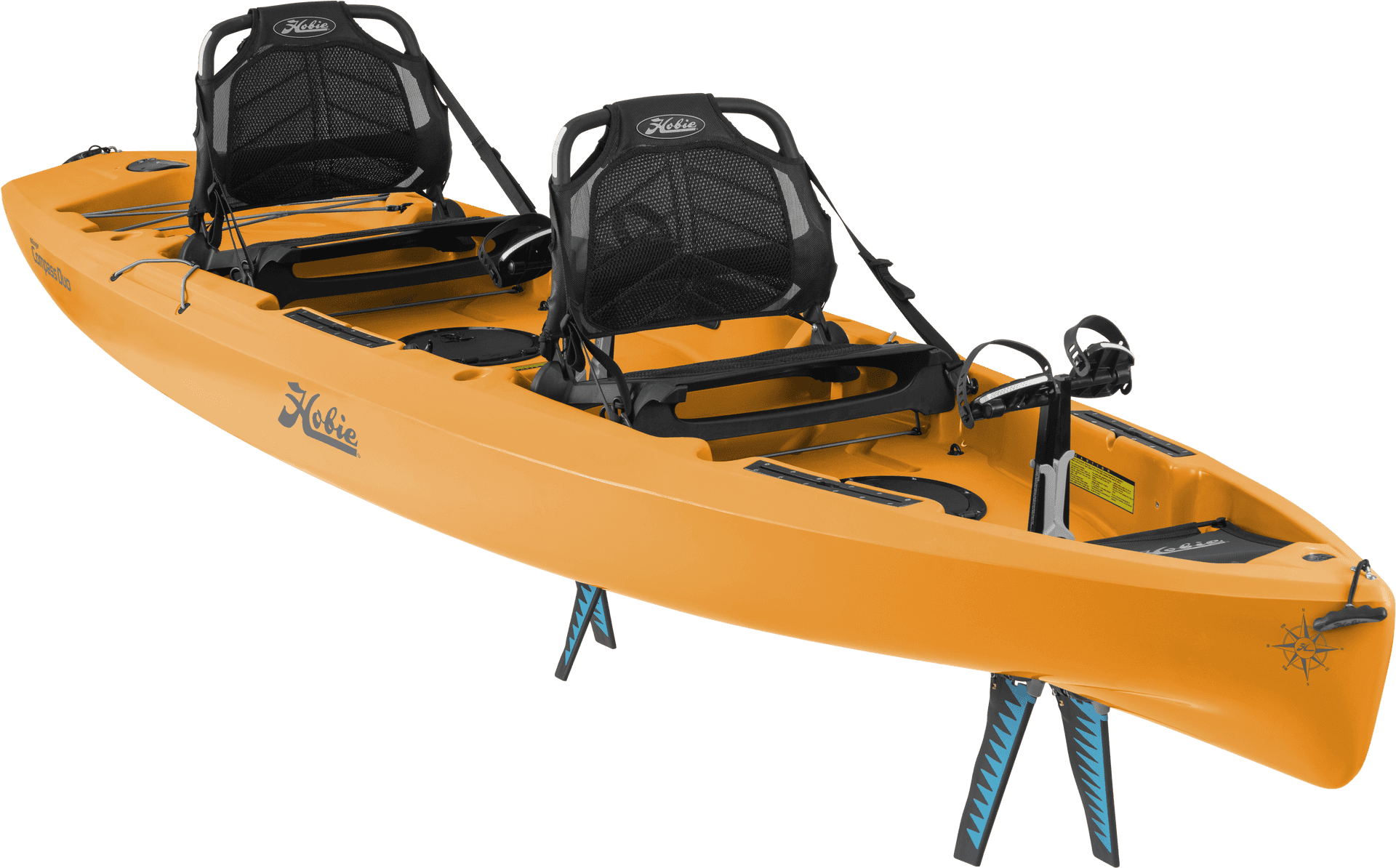 Orange Tandem Kayakwith Pedals PNG Image