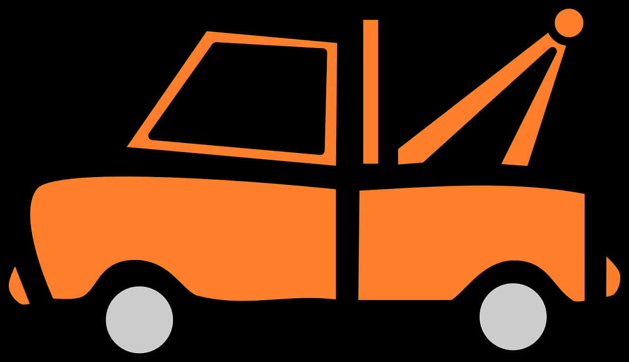 Orange Tow Truck Vector PNG Image