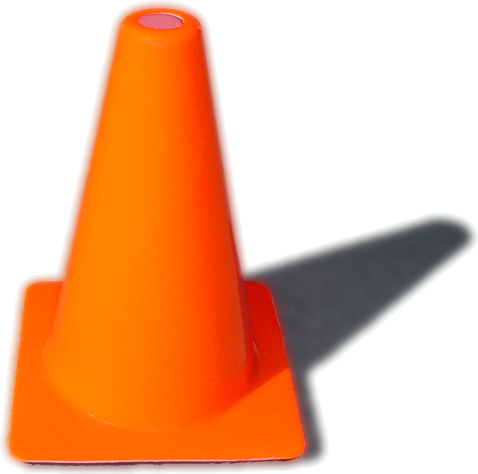 Orange Traffic Cone Isolated PNG Image