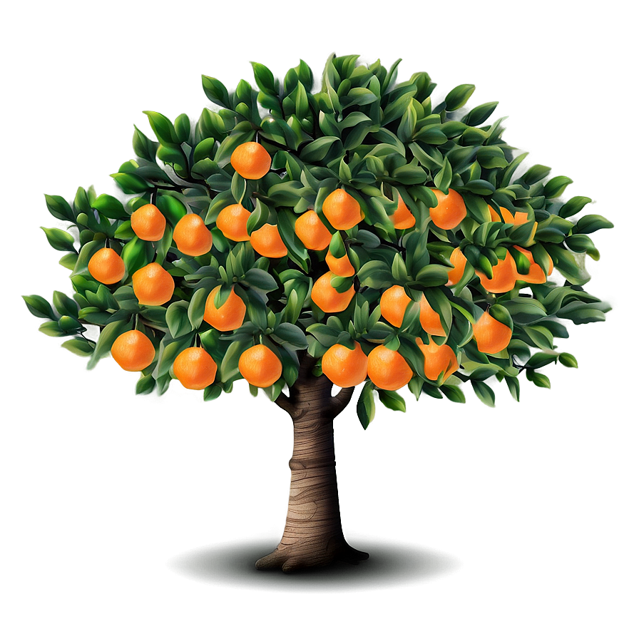 Orange Tree Illustration Png Uke PNG Image