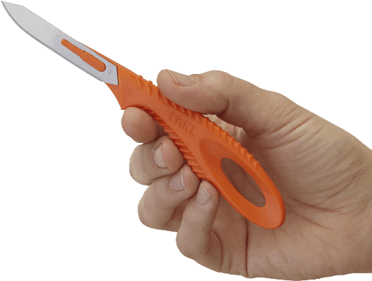 Orange Utility Knifein Hand PNG Image