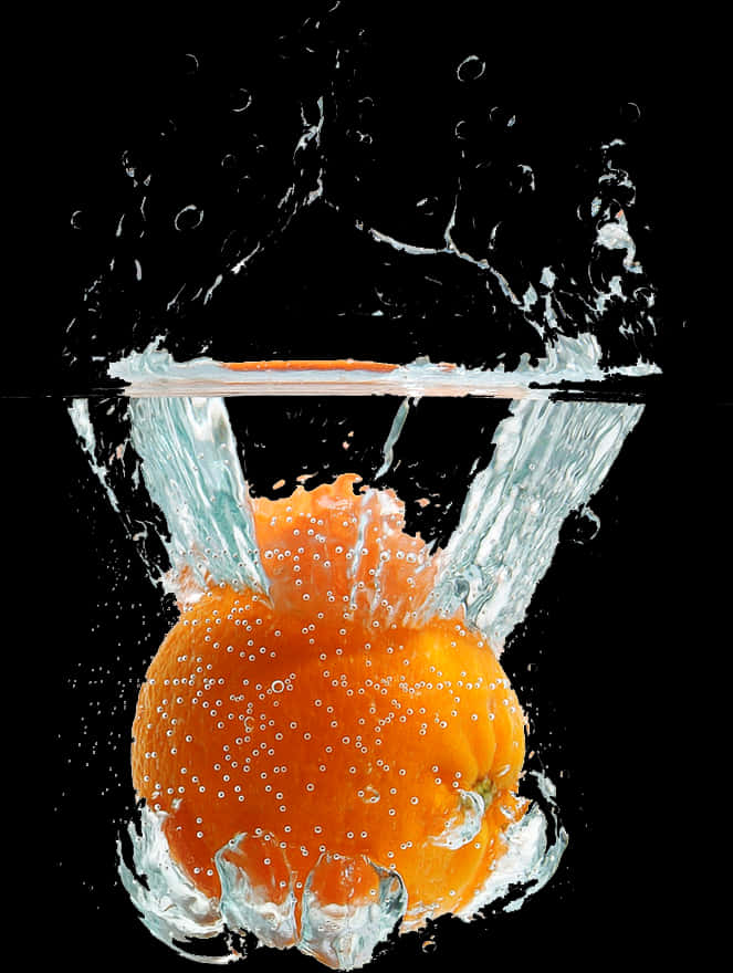 Orange Water Splash Photography PNG Image