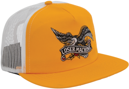 Orange White Trucker Hat Loser Machine Embroidery PNG Image