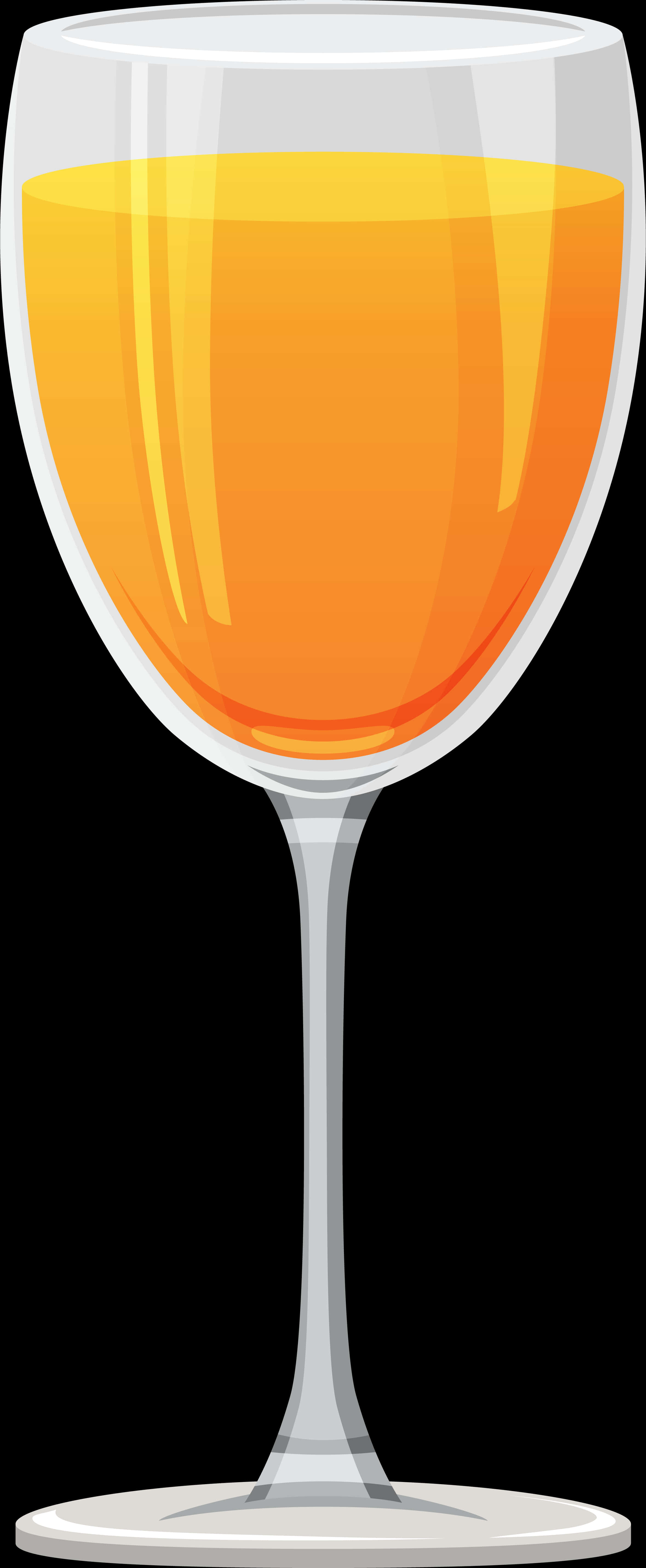 Orange Winein Crystal Glass PNG Image