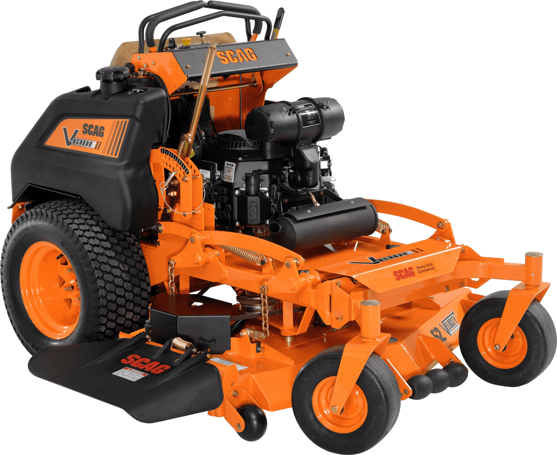 Orange Zero Turn Riding Mower PNG Image