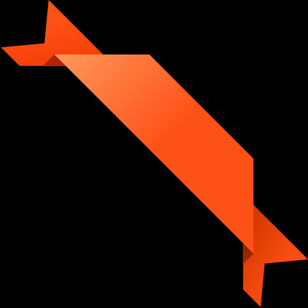 Orange3 D Corner Ribbon Graphic PNG Image