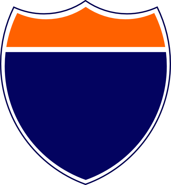 Orangeand Blue Shield Graphic PNG Image