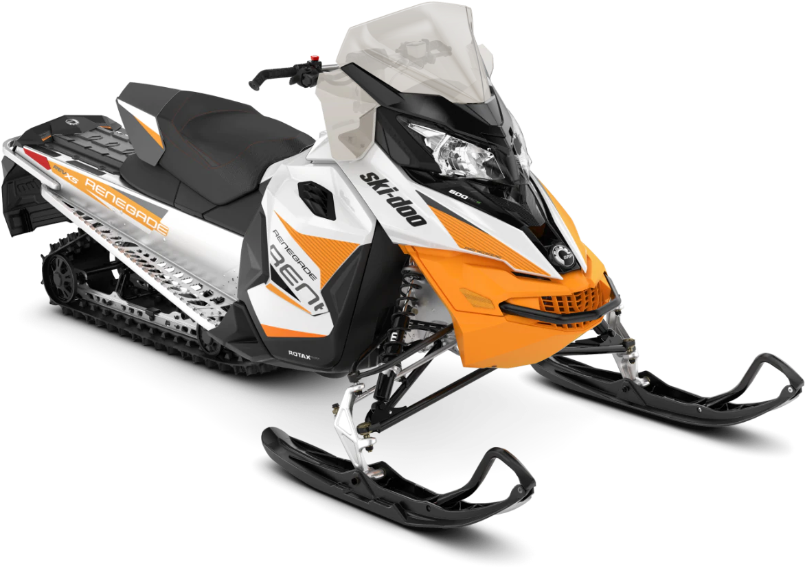 Orangeand White Snowmobile Ski Doo Renegade PNG Image