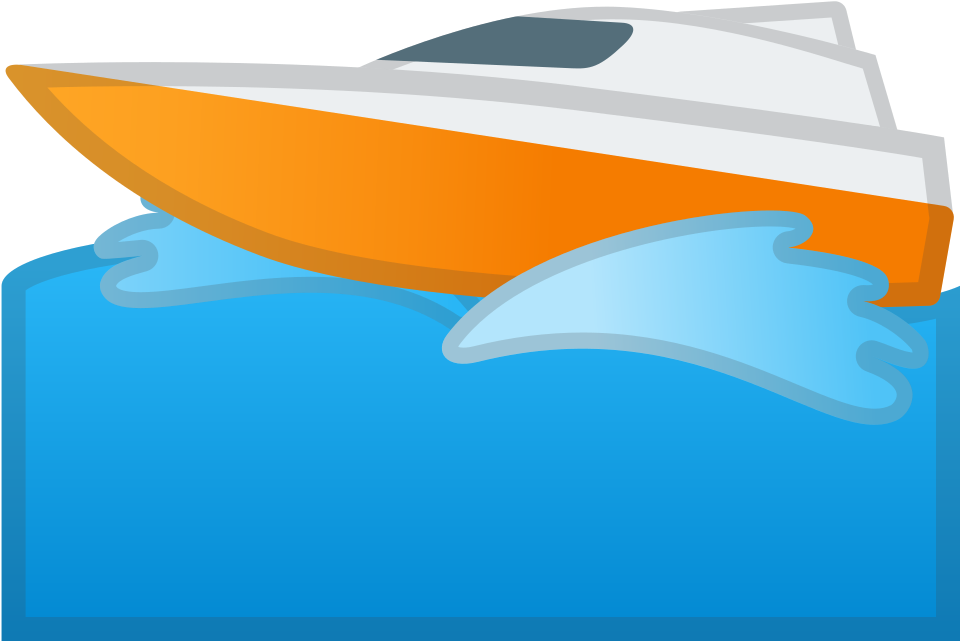 Orangeand White Yacht Illustration PNG Image