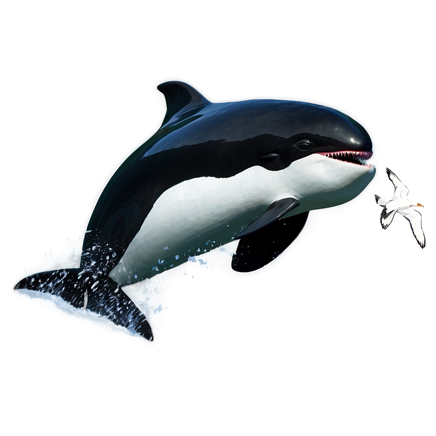 Orca And Seagulls Png 4 PNG Image