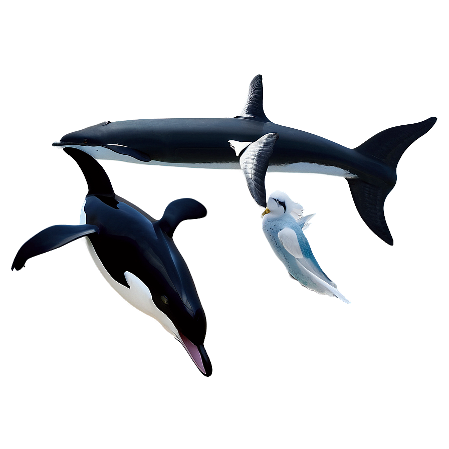 Orca And Seagulls Png Xvq PNG Image