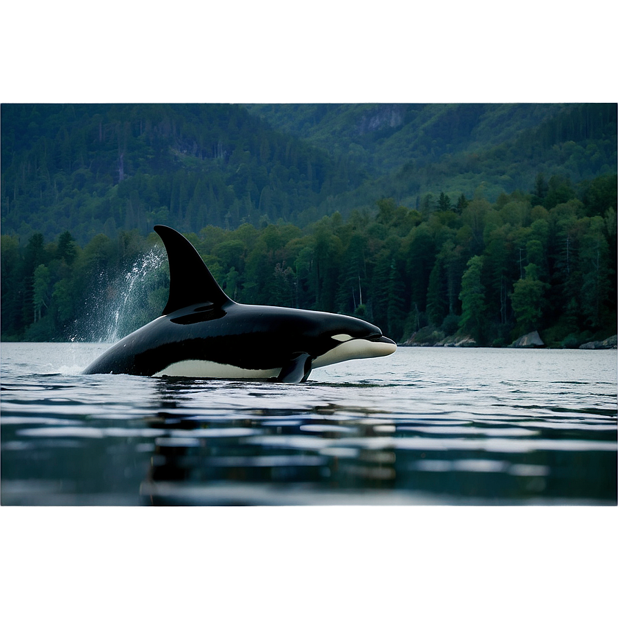 Orca In Fjord Png Qut PNG Image