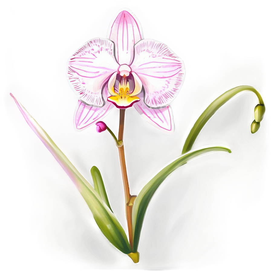 Orchid Sketch Png Rbm43 PNG Image