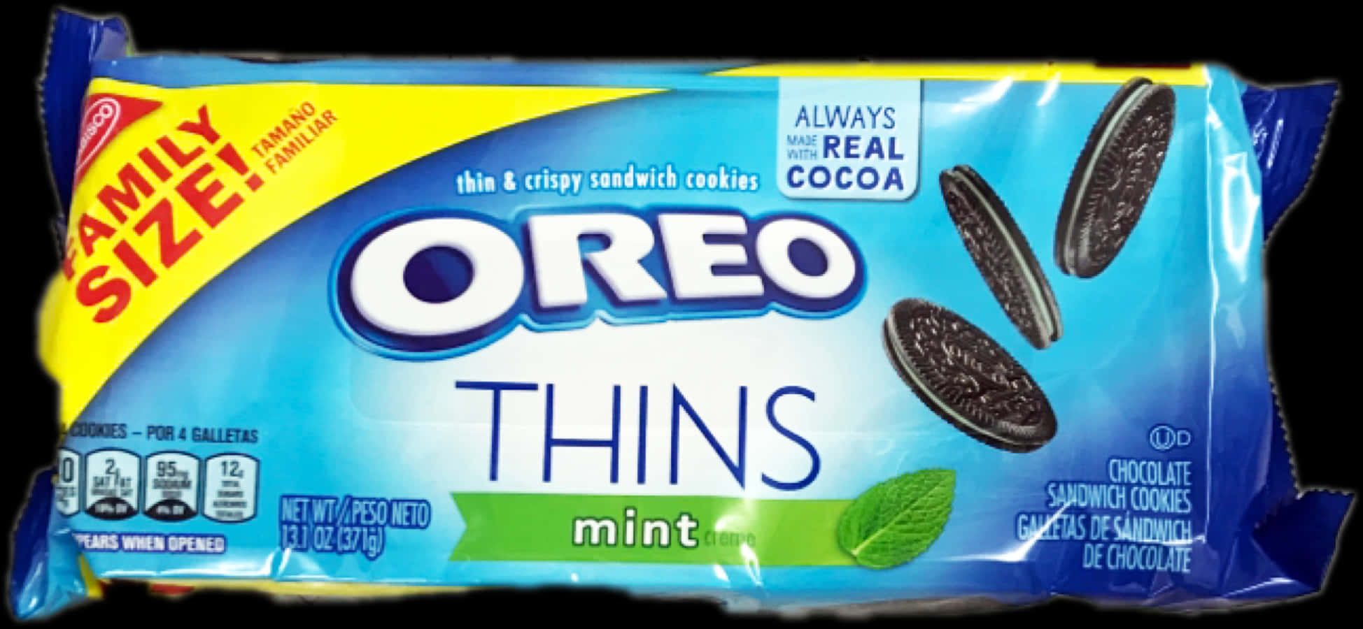 Oreo_ Thins_ Mint_ Family_ Size_ Package PNG Image