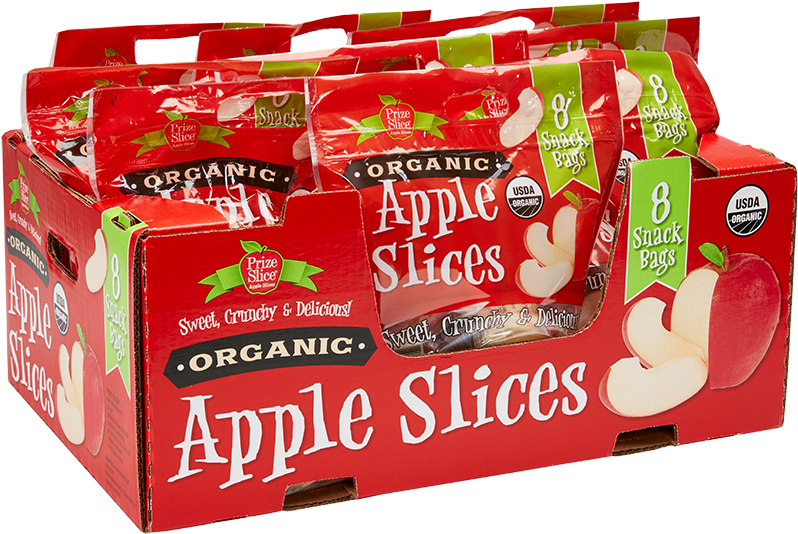 Organic Apple Slices Packaging PNG Image