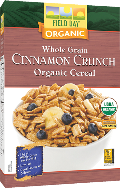 Organic Cinnamon Crunch Cereal Box PNG Image