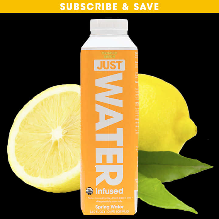 Organic Lemon Infused Spring Water Advertisement PNG Image