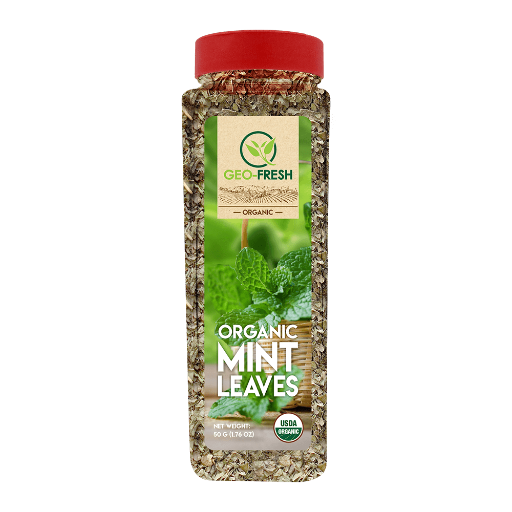 Organic Mint Leaves Spice Jar PNG Image