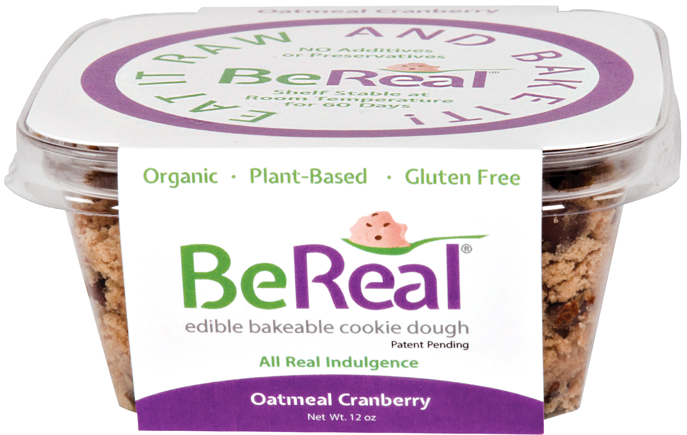 Organic Oatmeal Cranberry Cookie Dough Packaging PNG Image