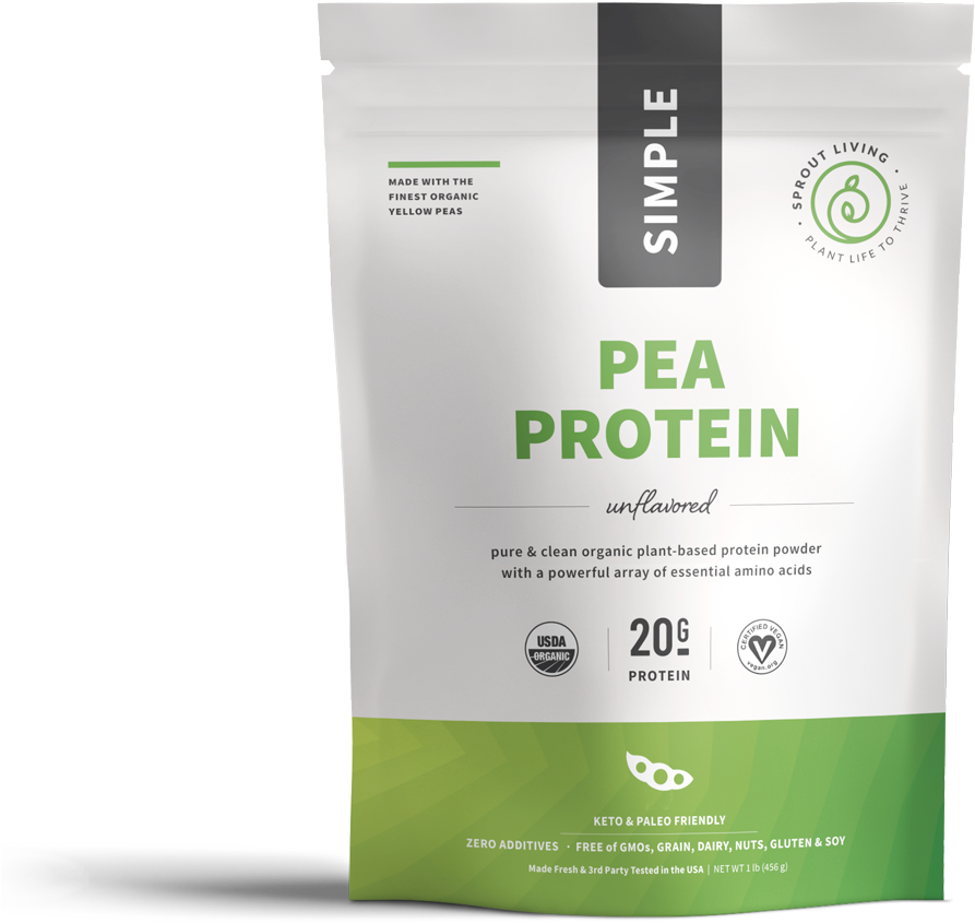 Organic Pea Protein Powder Package PNG Image