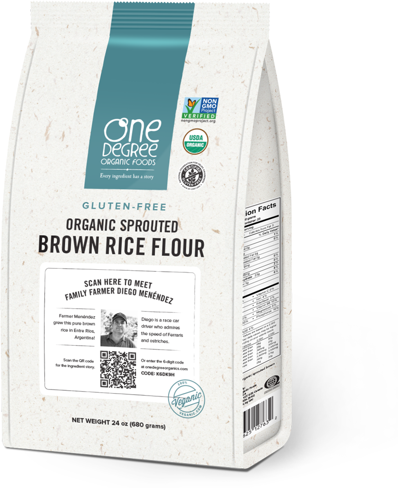 Organic Sprouted Brown Rice Flour Package PNG Image