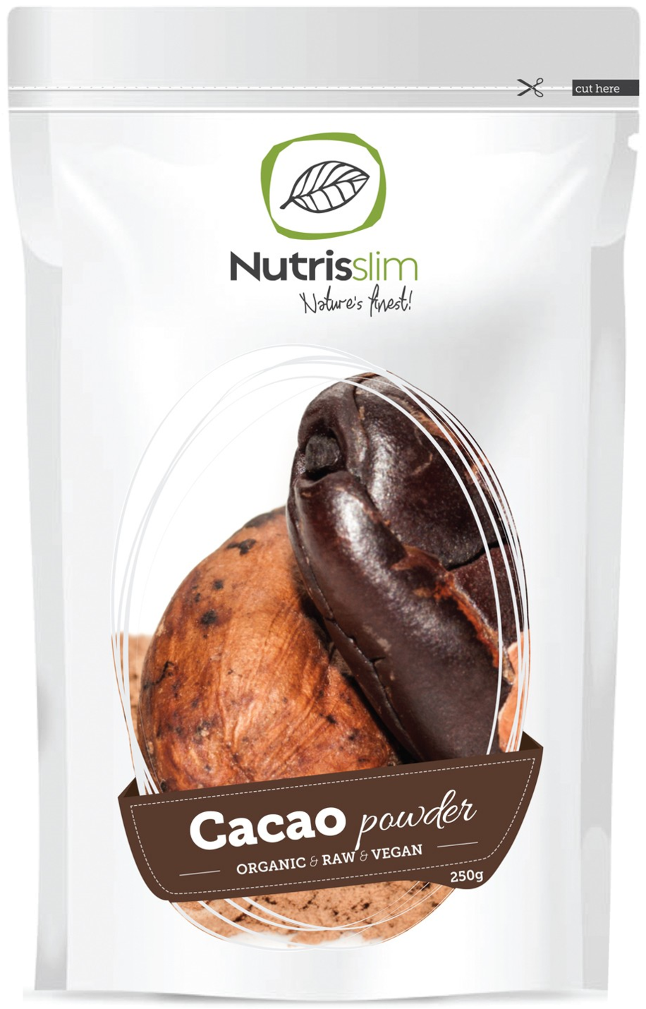 Organic Vegan Cacao Powder Package PNG Image