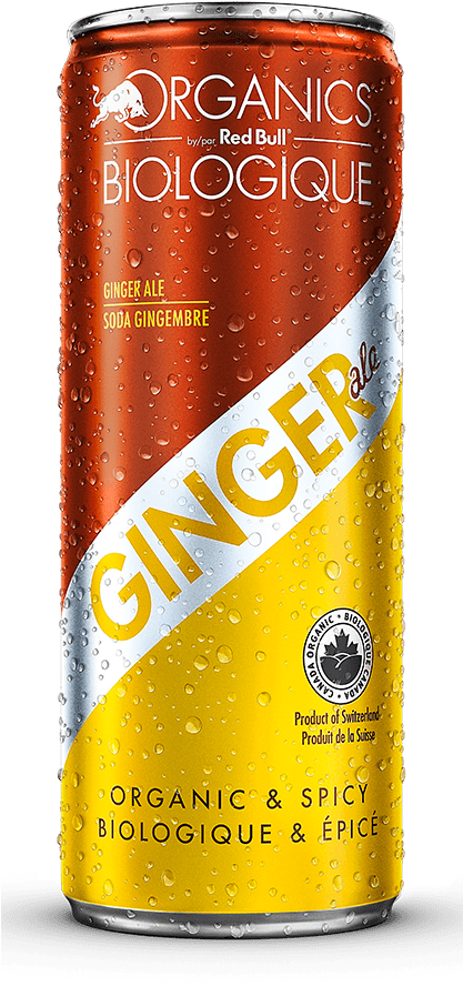 Organics Red Bull Ginger Ale Can PNG Image