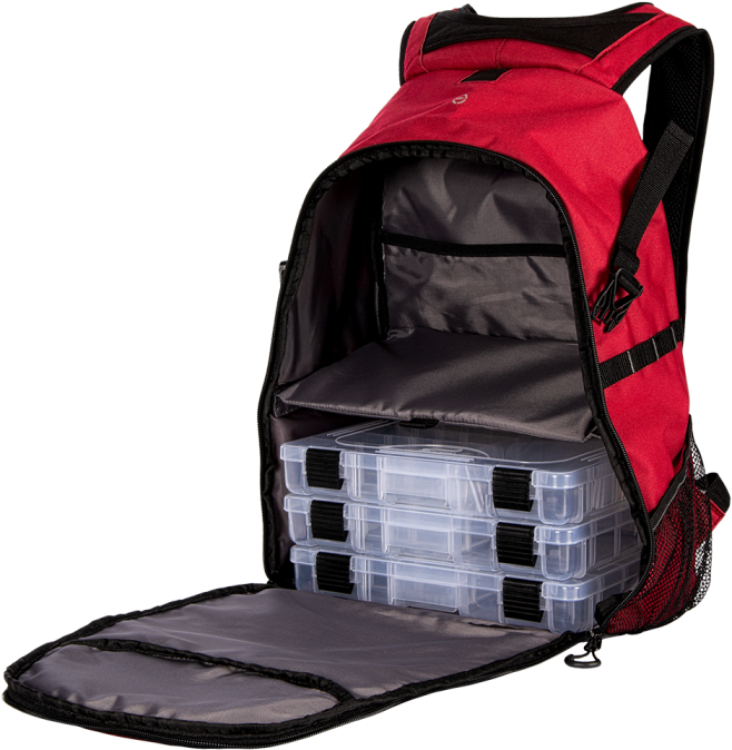 Organized Fishing Tackle Backpack PNG Image