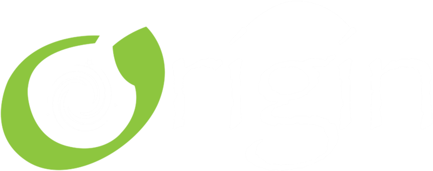 Origin Logo Whiteon Teal PNG Image