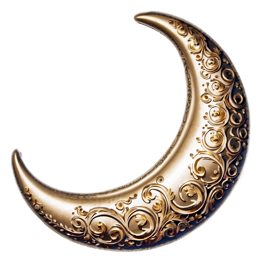 Ornamental Crescent Moon Png Iup51 PNG Image