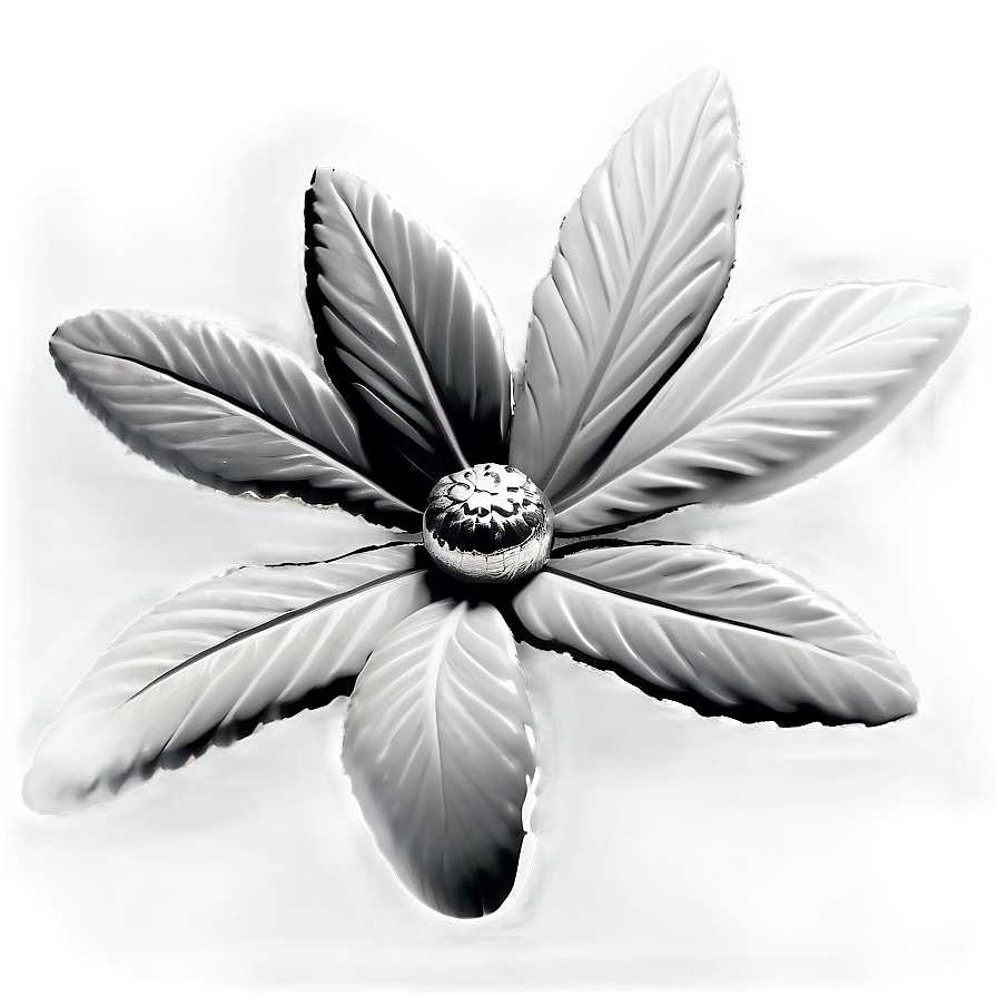 Ornamental Flower Black And White Png Vcm PNG Image