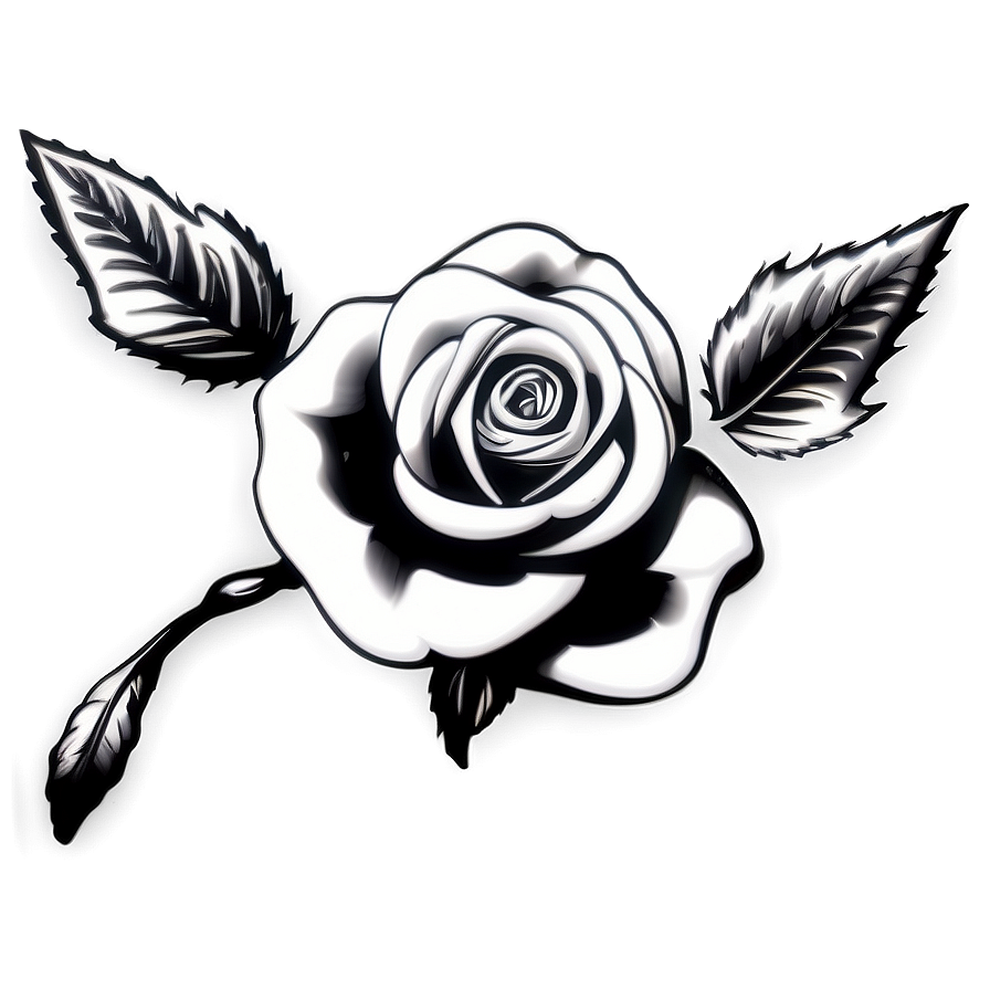 Ornamental Rose Black And White Png 06132024 PNG Image