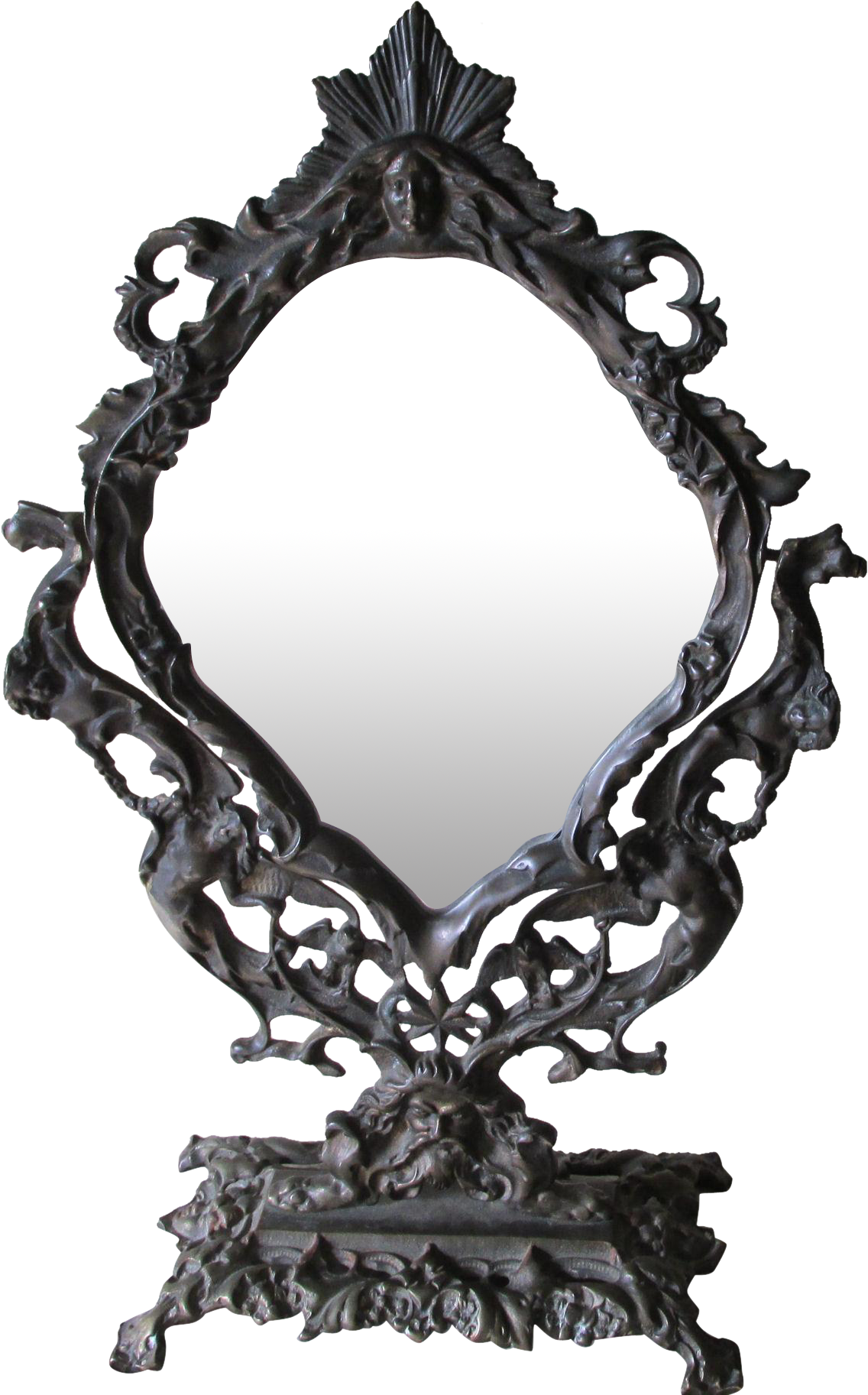 Ornate Antique Mirror Frame PNG Image