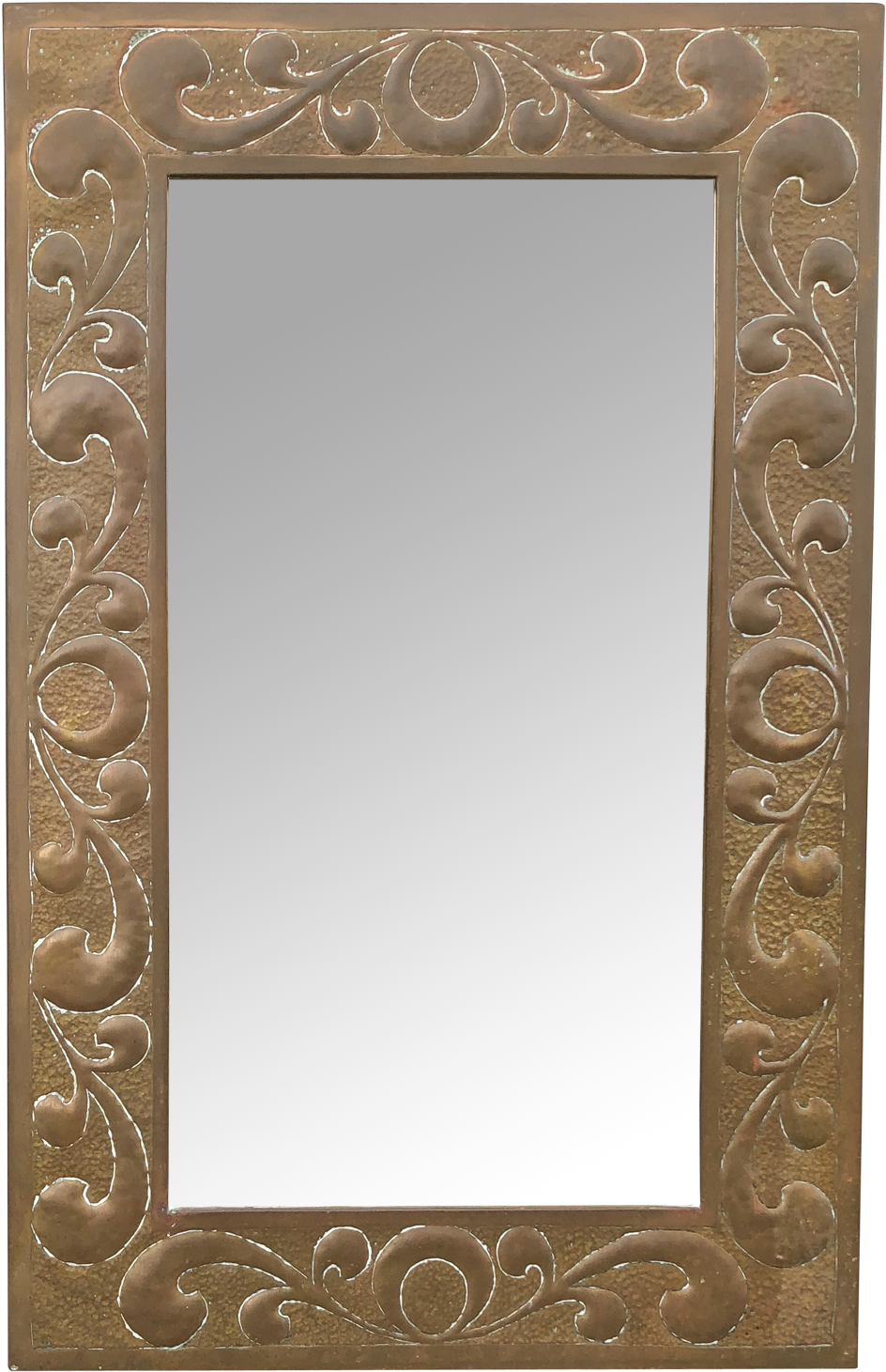 Ornate Antique Wooden Mirror Frame PNG Image