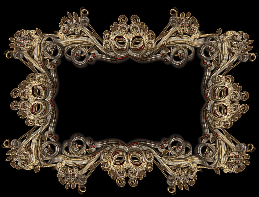 Ornate Baroque Photo Frame Design PNG Image