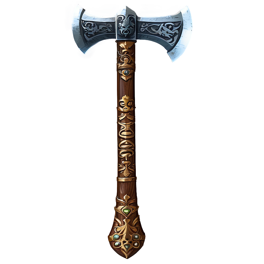 Ornate Battle Axe Png Qdg88 PNG Image