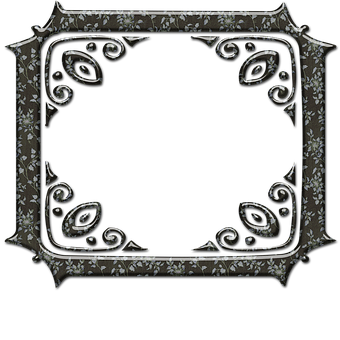 Ornate Black Floral Frame PNG Image