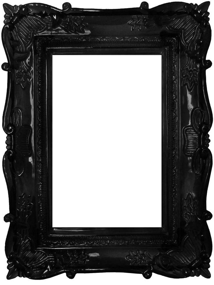 Ornate Black Frame Transparent Background PNG Image